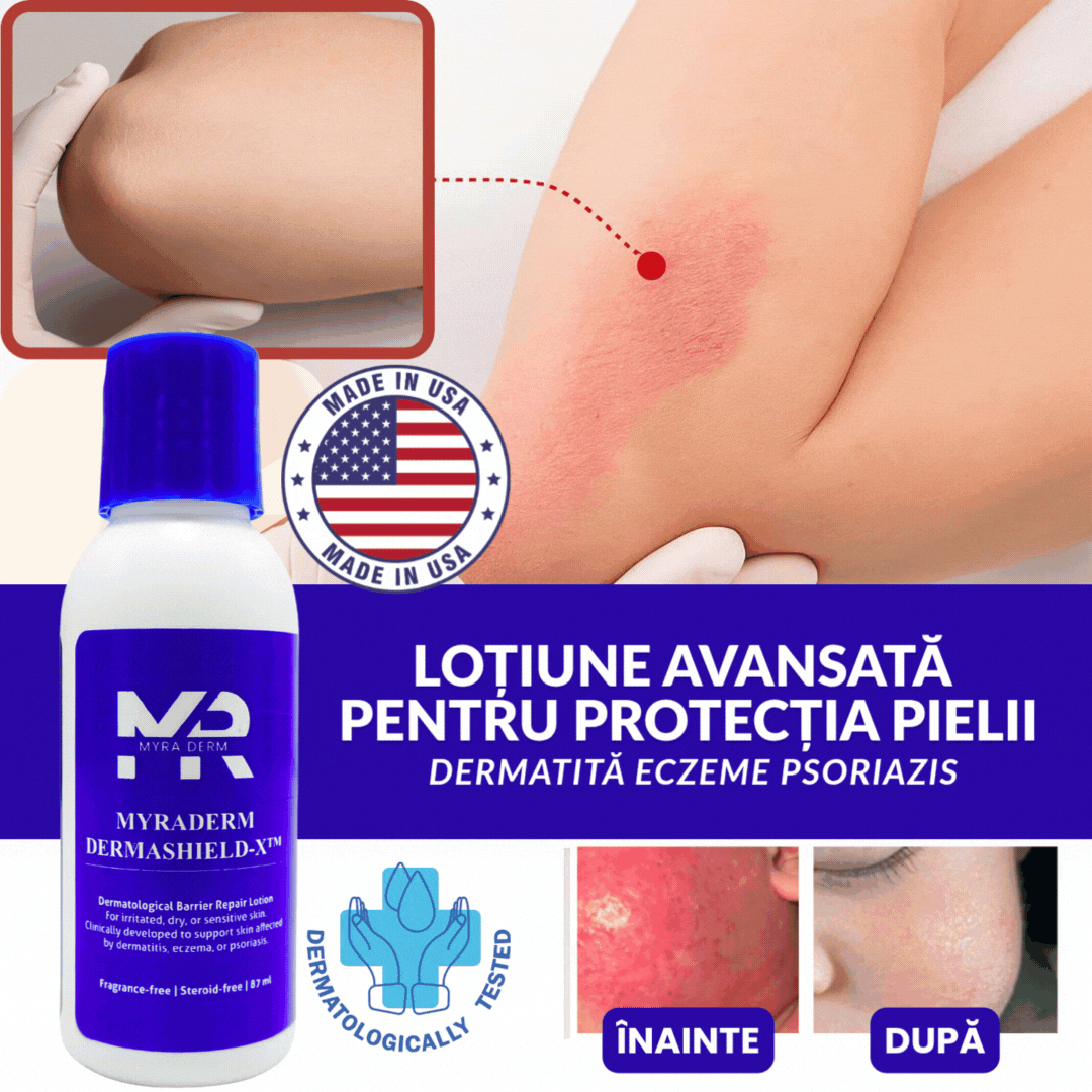 Myraderm DermaShield™️Cremă Dermatologică Intensivă pentru Dermatită, Piele Crăpată, Eczeme și Psoriazis